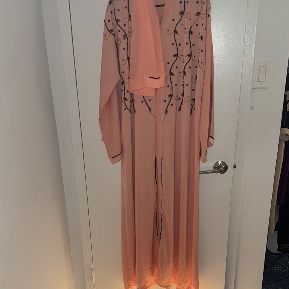 Elegant Pink Embellished Women's Robe